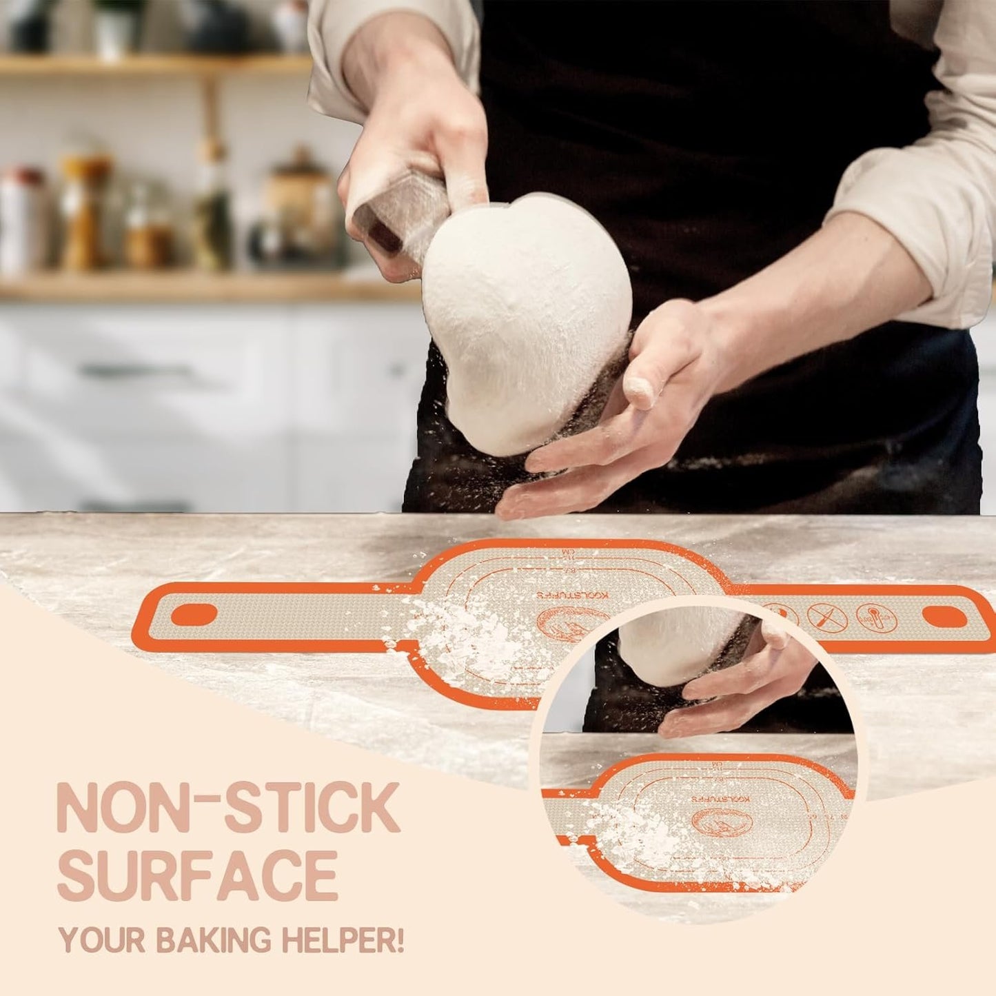 Silicone Bread Sling for Dutch Oven, 2 PCS Non-Stick, Easy Clean & Reusable Bread Baking Mat with Long Handles, Sourdough Tools for Transfer Sourdough Bread(Oval & Round)