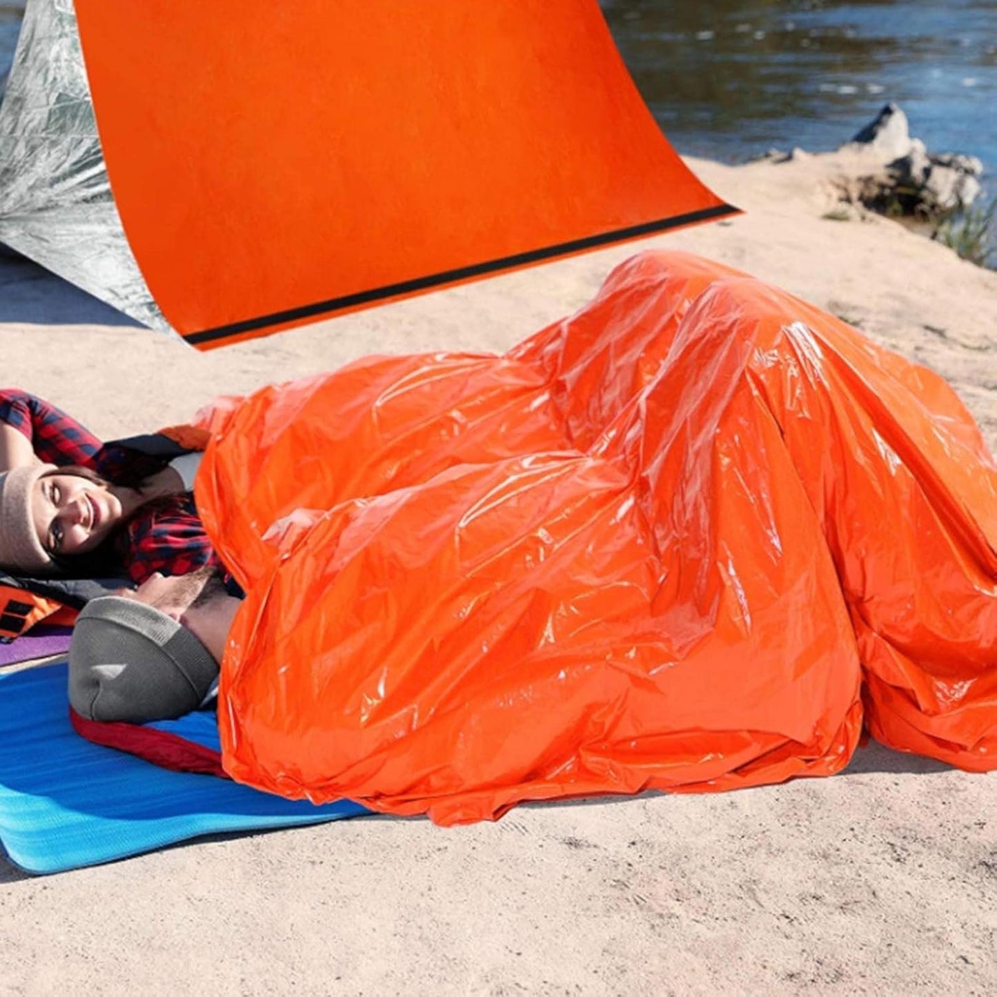 Emergency Survival Shelter Kit,Thermal Blanket Sleeping Bag | Portable Life Tent Outdoor Survival Tools, Camping Essentials Kuitgh