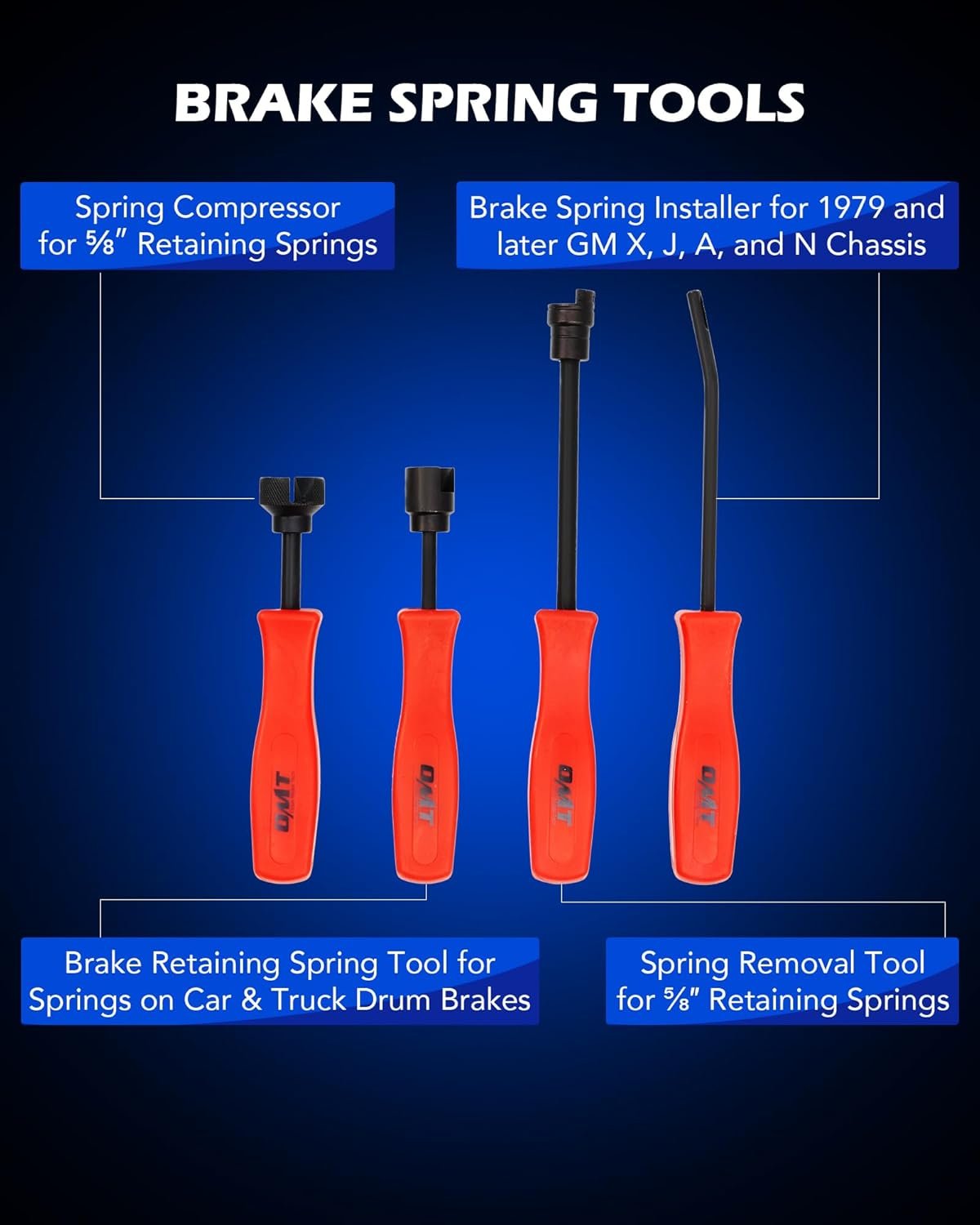 Orion Motor Tech 32pc Dual Brake Tools, 2 in 1 Caliper Compression Tool and Drum Brake Tool Kit, Brake Caliper Tool Kit and Drum Brake Tool with Brake Spring Tool Compressor Pliers Installer Remover