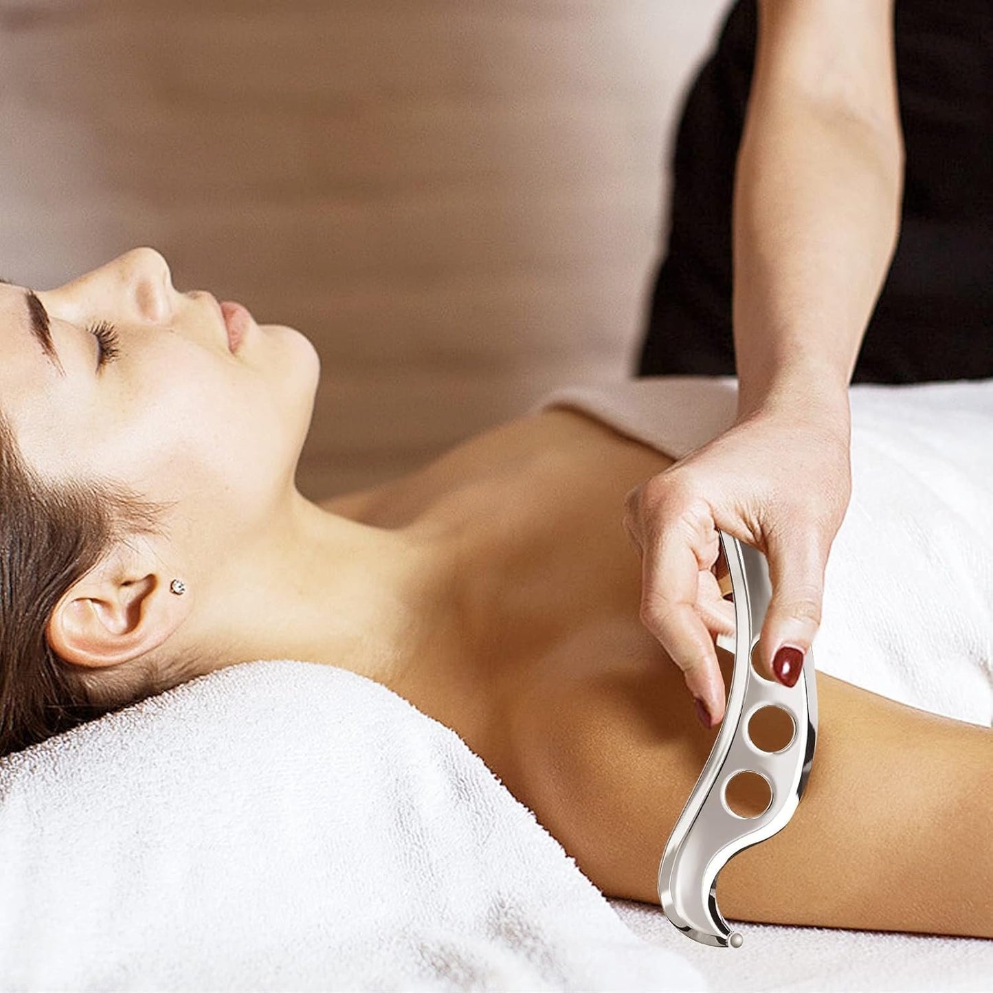 Medical Grade Stainless Steel Gua Sha Scraping Massage Tool -IASTM TOOL- Body Care Scraping Massage Tool - Relaxing Soft Tissue Tools - Reduce Neck,Back,Arm muscle Pain(Robulove-9)
