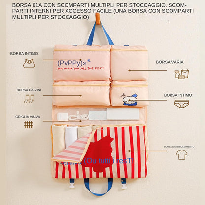 Underwear Travel Bag with Zipper Compartments, Foldable Bra Organizer Case for Efficient Packing, Lightweight Storage Pouch Closet, Dorm, Hotel, and Everyday Travel Essentials