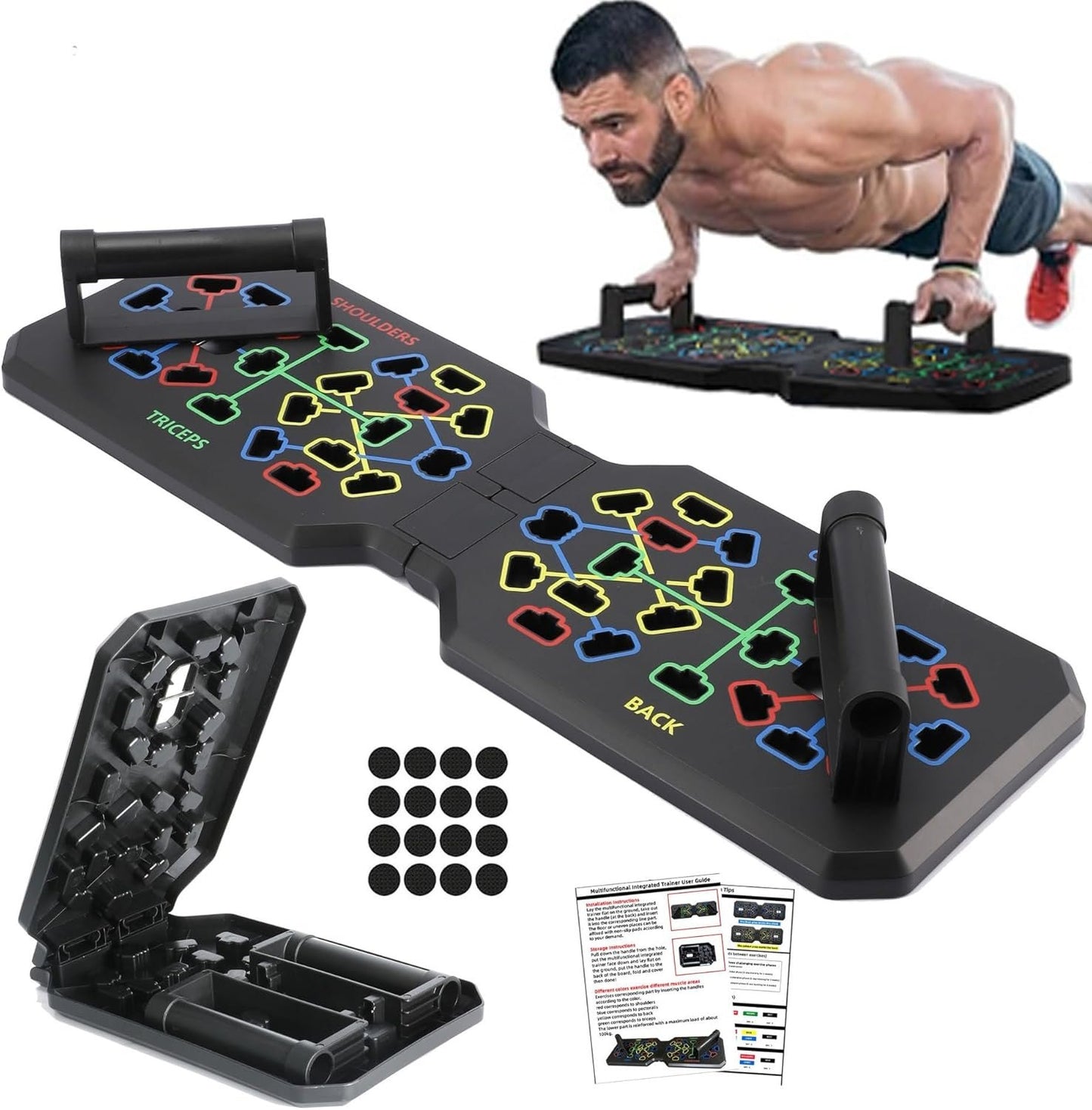 Push Up Board,Multifunctional Portable & Foldable Home Gym Equipment, Perfect Push-Up Handles for Floor Workouts, Easy to Carry Fitness Accessories