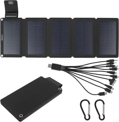 DJAPWPX 20W Folding Solar Panel Charger IP55 Waterproof Portable Solar Panel with Climbing Buckles USB TYPC Solar Power Charger Outdoor Solar Panel Phone Chargers for Outdoor Camping Hiking (B)