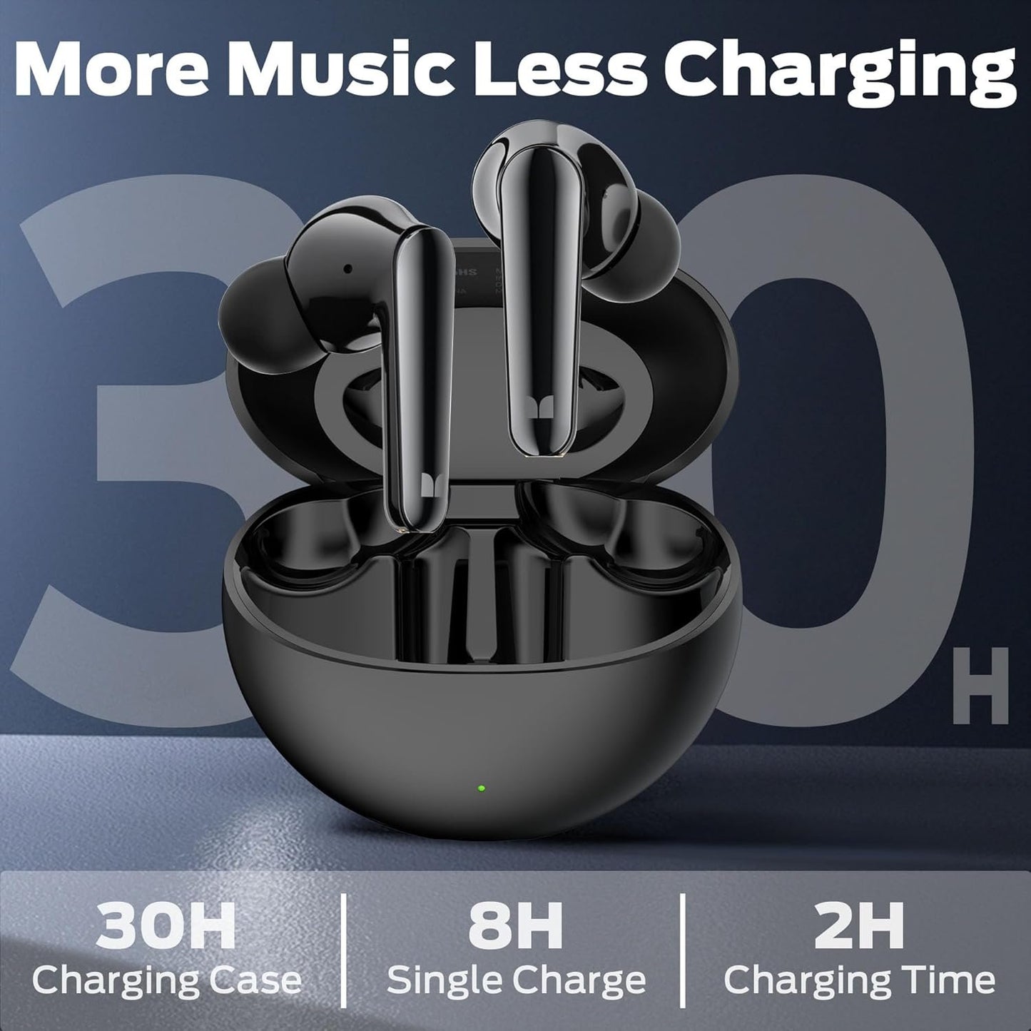 Monster N-Lite 203 AirLinks Wireless Earbuds, Bluetooth 5.3 Headphones with HiFi Stereo, Crystal Clear Call, 30H Playback, IPX6 Waterproof in-Ear Earbuds Earphones