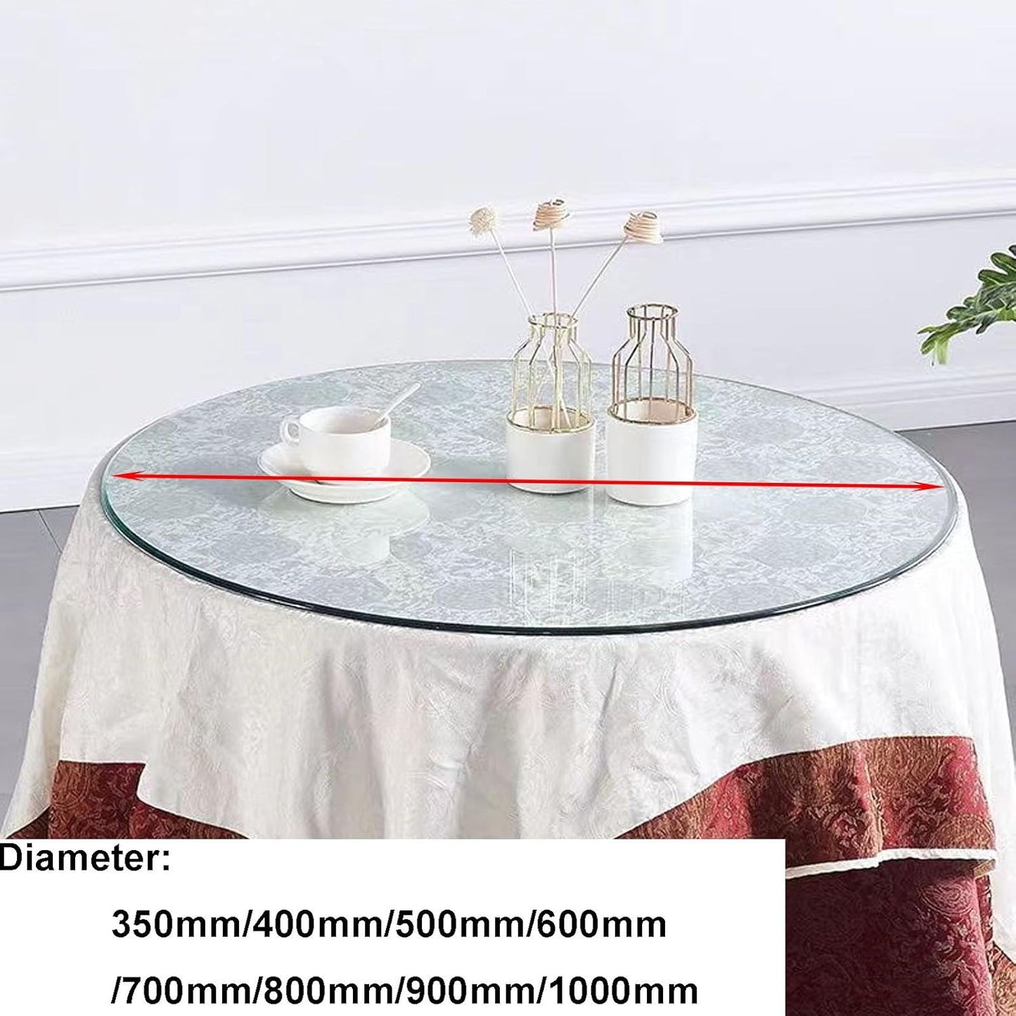 Custom Glass Tabletop, Round Tempered Glass Dining Table Replacement, Fits 38 cm, 50 cm, 75 cm, 88 cm, 100 cm, Perfect for Dining Room Decor