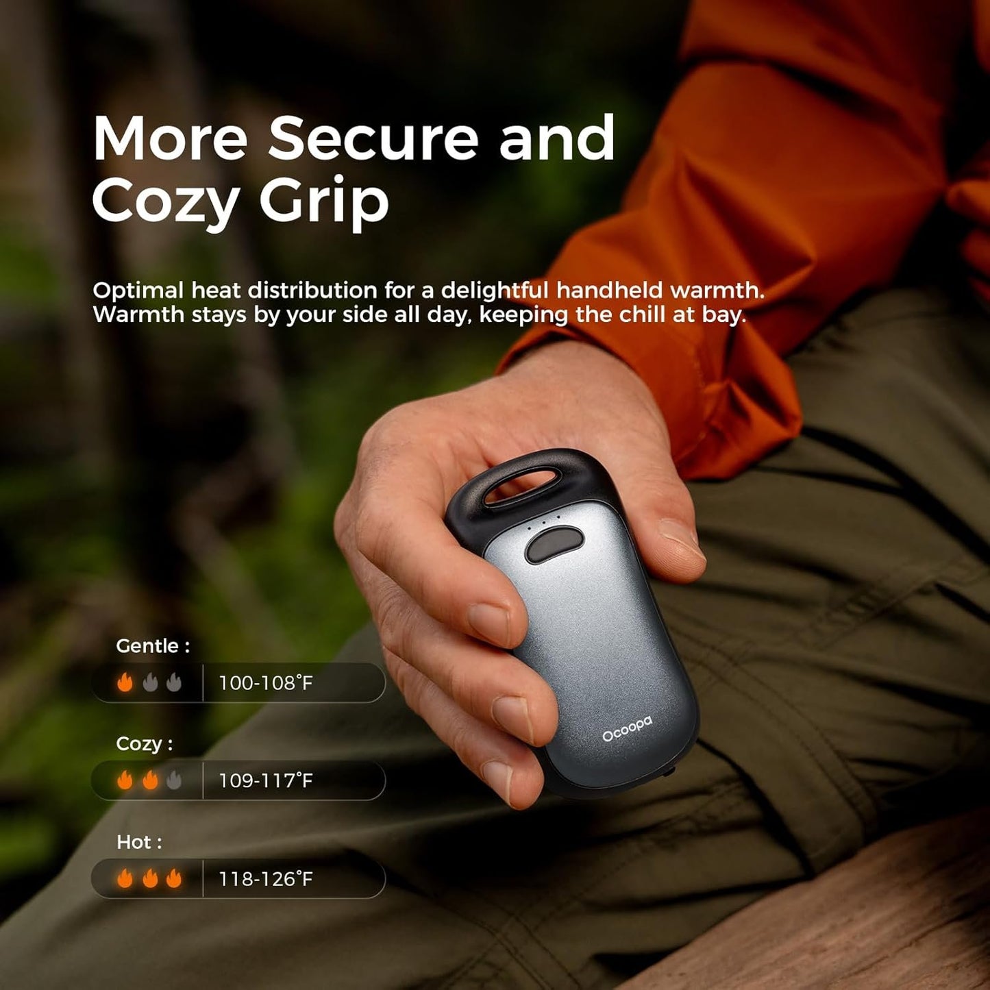 OCOOPA Magnetic Rechargeable Hand Warmers 2 Pack, IP45 Water Resistant, UL Certified, Portable Ergonomic Electric Handwarmer, Up to 9hrs, Pocket Size, Tech Gifts for Men, Raynauds, Outdoors, UT4 Urban