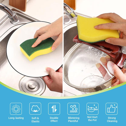AIDEA Heavy Duty Scrub Sponge-24Count, Cleaning Scrub Sponge, Stink-Free Sponge, Effortless Cleaning Eco Scrub Pads for Dishes,Pots,Pans All at Once