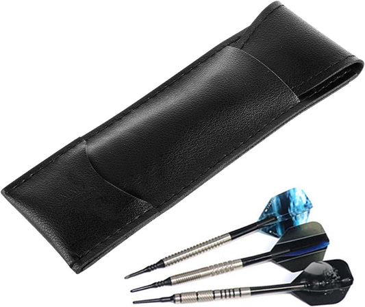 Nuyhgtr Darts Case, PU Leather Dart Holder, Portable Shafts Accessories Organizer, Sturdy Zip Closure, Compact Travel Size, Ideal for Home School Outdoor Tournaments, 15.4x5.4cm