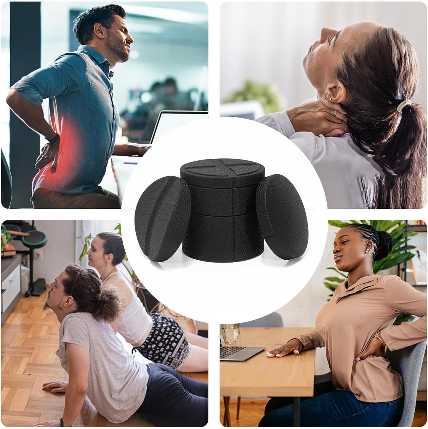 Yoga Back Roller - Rulli in Schiuma Regolabili per Massaggio Muscolare | Attrezzatura Ergonomica Per Stretching, Attrezzi Fitness Per Palestra Casa E Studio Pilates Yoga