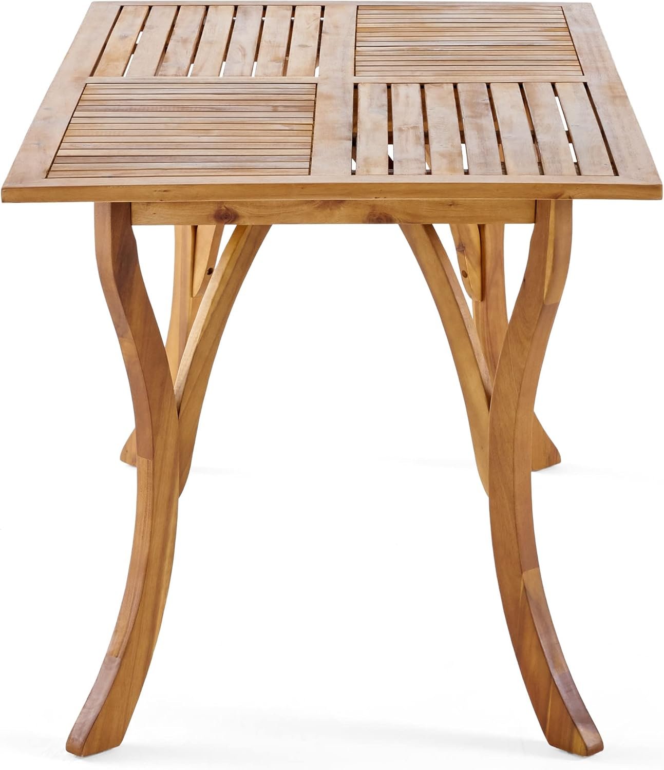 Great Deal Furniture 298194 Hestia Teak Finish Acacia Wood Rectangular Dining Table, Natural Staine