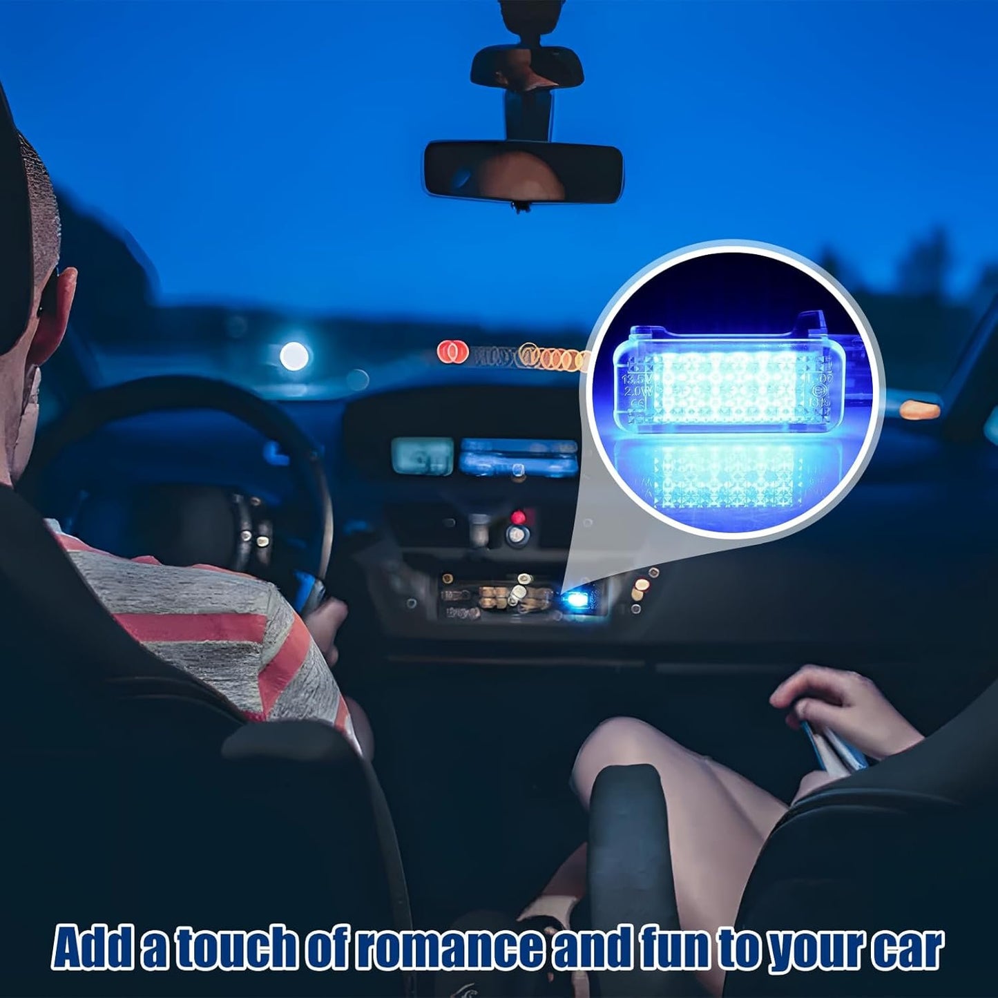 Bestmoy 4 PCS USB LED Light, Automotive Interior Atmosphere Lamp, Car Mini USB Night Lights Decorative Light, Cool Car Interior Accessories Light for USB Interface(Blue) (Blue Light)