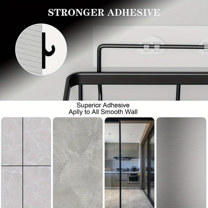 Adhesive Shower Caddy Organizer Shelves Rack - 5 Pack Corner Bathroom Storage Organization, Home & Kitchen Decor Inside RV Accessories, Hanging First Apartment Household Camper Essentials