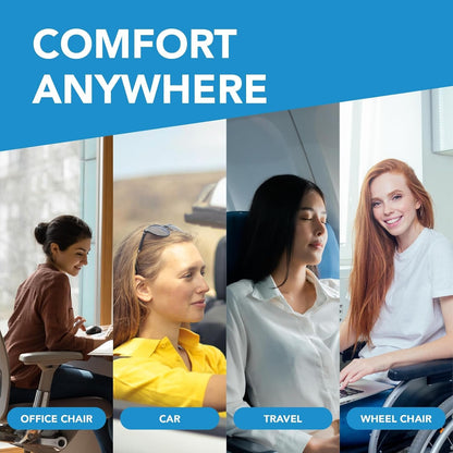 kingphenix Wedge Car Seat Cushion: Memory Foam Truck Seat Cushion for Car Seat Driver - Sciatica and Back Pain Relief - Suit for Car, Office Chair - Black