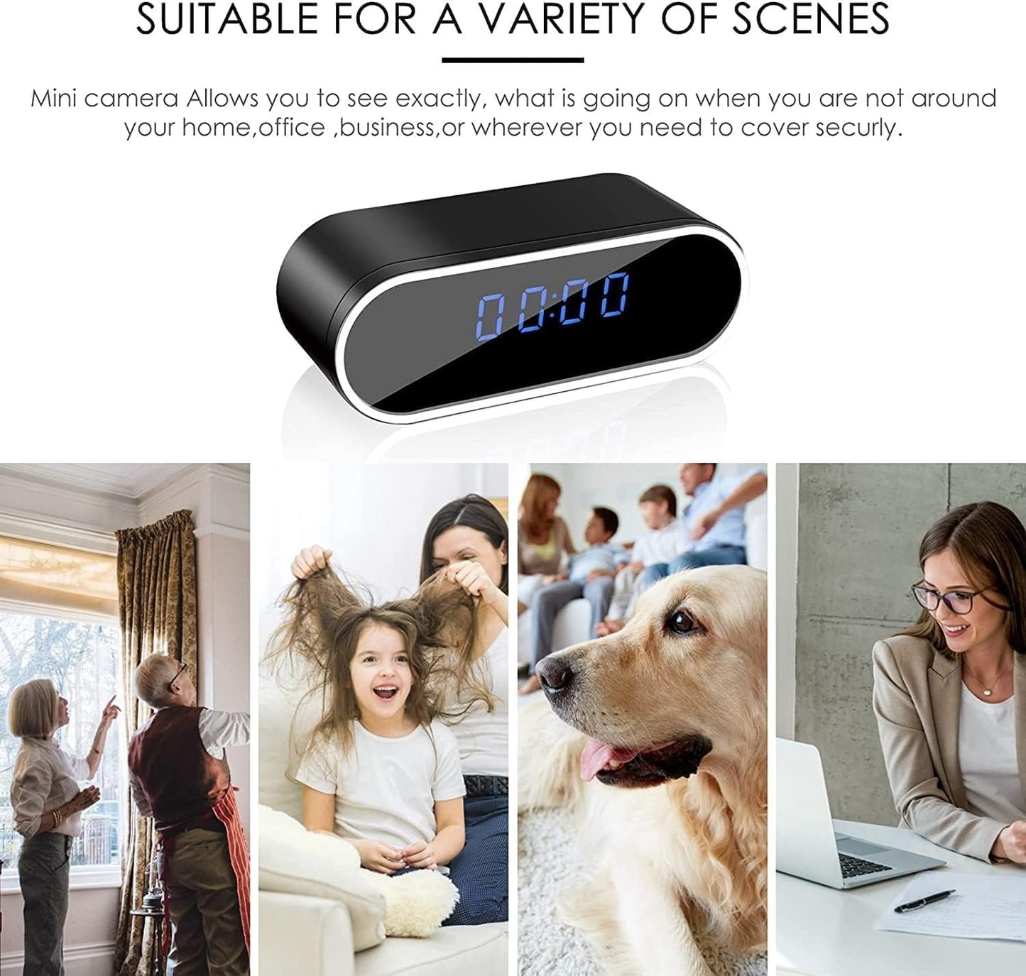 4KUHD Spy Camera Hidden Camera in Clock WiFi Hidden Cameras Video Recorder Wireless IP Camera Indoor Home Security Monitoring Nanny Cam 140Â° Angle Night Vision/Motion Detection