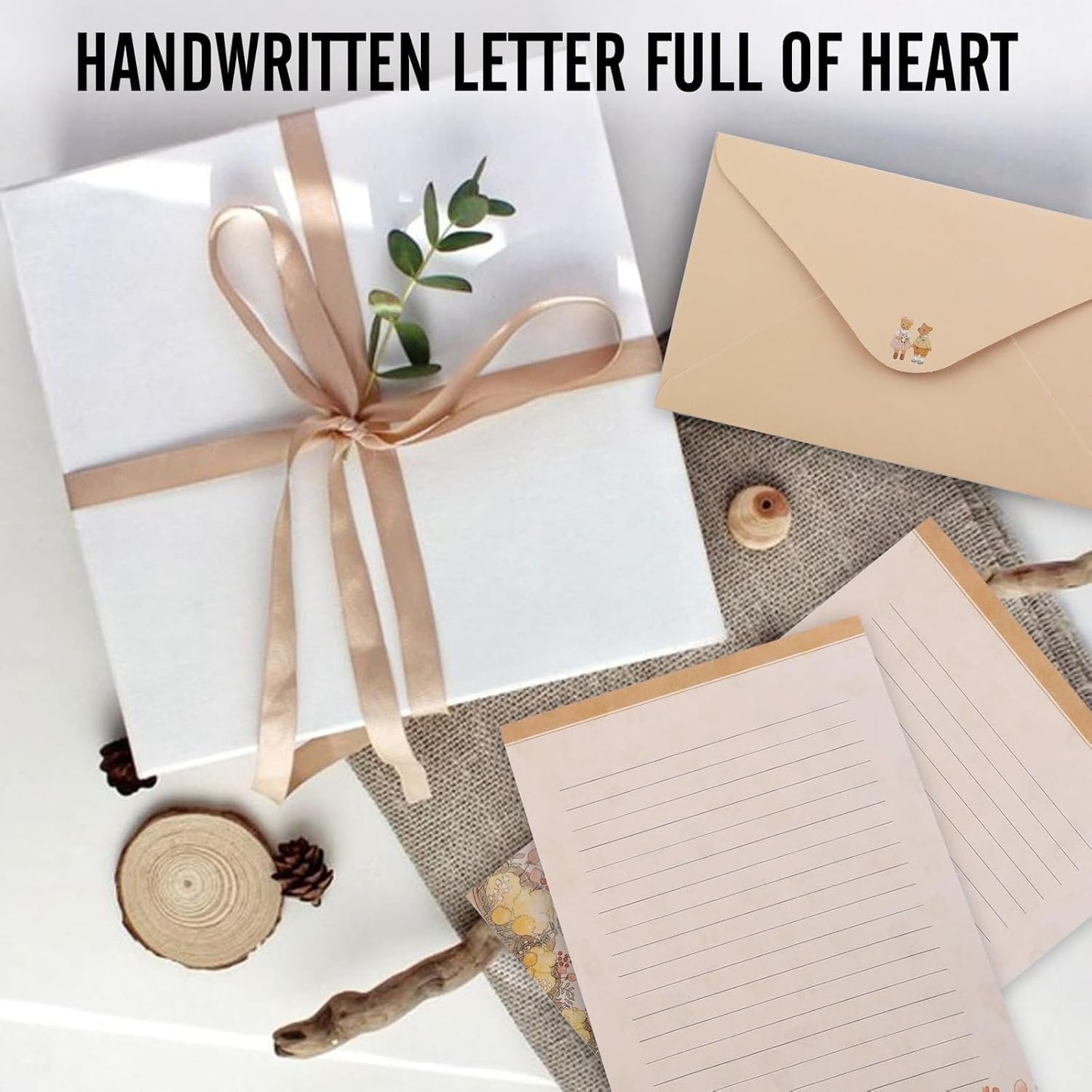 130Pcs Stationery Paper Set, 60Sheets Letter Papers and 30Pcs Envelopes with 40Pcs Sealing Stickers, Double-Sided Writing/Printing Stationery Letter Set