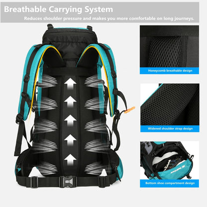 Hiking Backpack,HXDream Outdoor Sport Daypack Travel Bag,60L Travel Backpack with Rain Cover,Suitable for mountaineering, camping, tourism