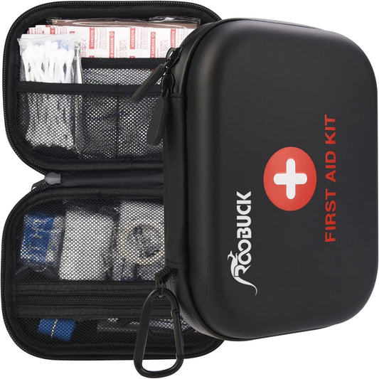 Roobuck First Aid Kit for Camping, Hiking & Backpacking â€“ Compact Travel Emergency Kit with Medical Supplies, Ideal for Outdoor Adventures & Road Trips