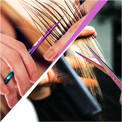 Utopia Care Hair Cutting and Hairdressing Scissors 6.5 Inch, Premium Stainless Steel Shears with Smooth Razor and Sharp Edge Blades for Salons, Men, Women and Kids, Rainbow