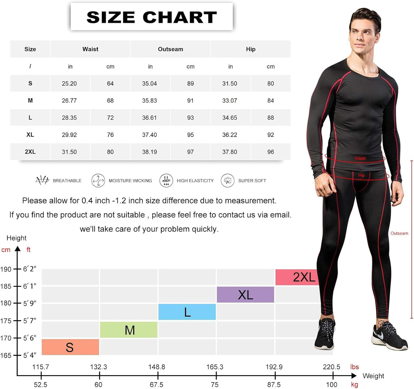Lanbaosi Mens Thermal Underwear Pants Compression Long Johns for Men Winter Warm Base Layer Bottom Workout Gear for Cold Weather