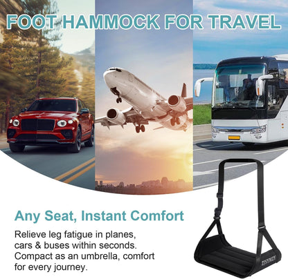 Foot Hammock for Plane Travel,Anti-Squeeze Airplane Foot Rest with Extended Adjustment Strap, Leg Hammock for Airplane Travel Essentials,Plane Foot Hammock to Relax Your Feet