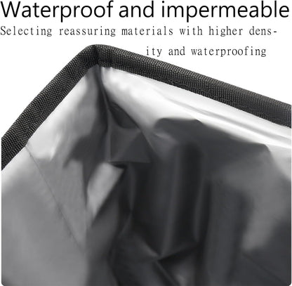 HYPIQQ Pattumiera da Campeggio con Coperchio e Tasche di stoccaggio Pieghevole Hanging Seat Gap necessità per Accessori Auto Life Essentials Cleaning Supplies,Nero,One Size