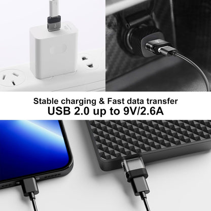 BaseNew USB to Type C Adapter 6 Pack,USBA Male USBC Female Adaptor,USB A Charger to C Cable Converter,USB OTG Adapter for iPhone,iPad,iWatch,Samsung Galaxy(Grey)