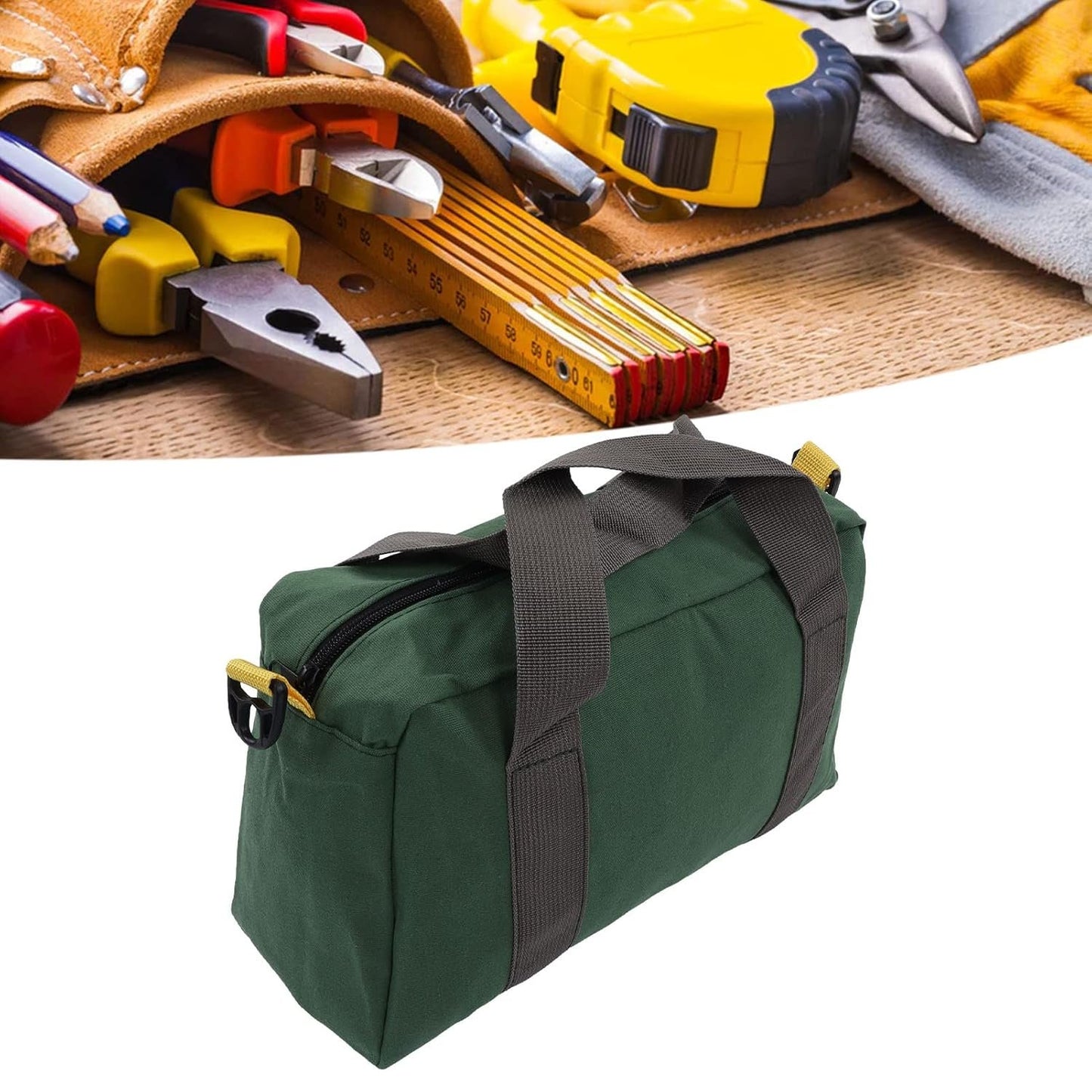 Tool Bag with Wide Mouth, Waterproof Tool Bag with Quick Opening, Large Extended Zipper, Large Load Capacity, Widely Used for Keys (36cm/14in)