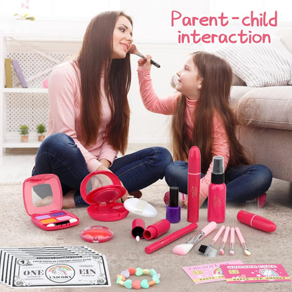 Woumserta Pretend Makeup for Toddlers, Fake Makeup for Kids, 26 Pack Play Makeup Toys for Little Girls Age 2 3 4 Christmas Birthday Gift