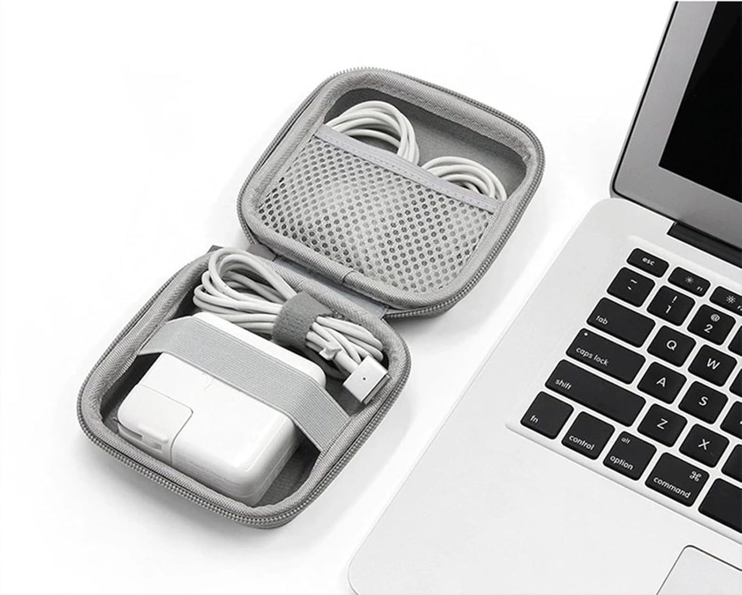 Charger Case for MacBook,Small Electronic Organizer Bag for New MacBook Air/Pro Power Adapter, Portable Pouch Travel Storage for Laptop Accessories, Magic Mouse, USB Drives, GoPro, Gadgets-Gray
