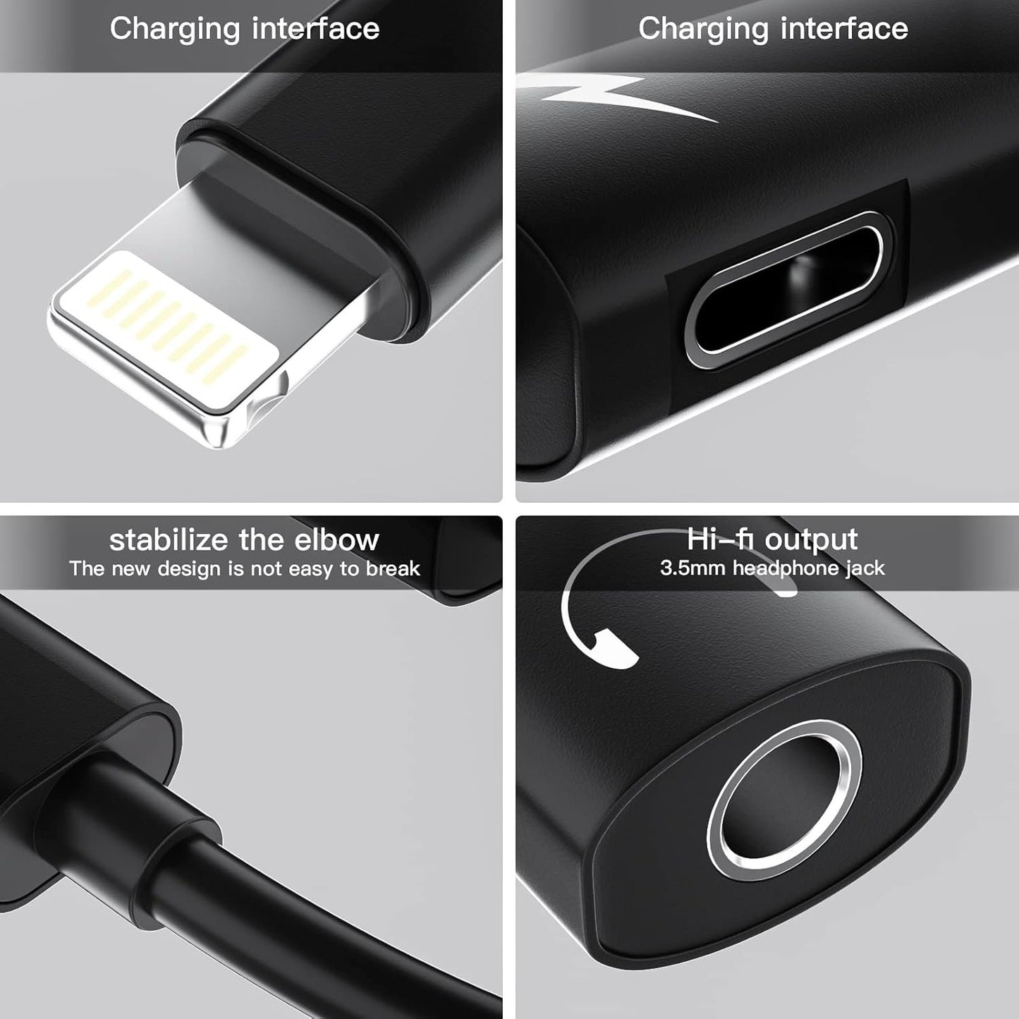 iPhone Headphone Adapter(2in1)Apple MFI Certified 3.5mm to Lightning Splitter AUX Charge Cable Audio Charging Dongle Jack Converter for 14 13 12 11 Pro Max Mini 7 8 Plus X SE XR Earbud Adaptador Para