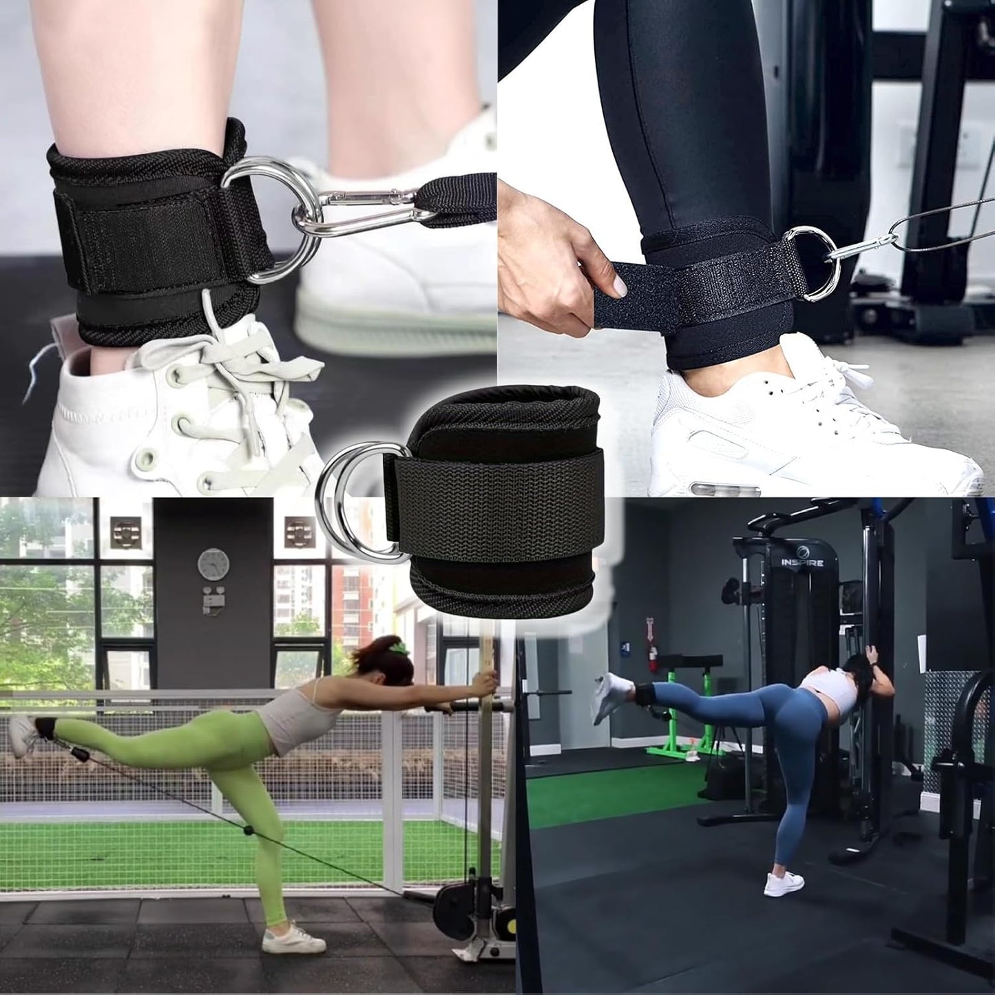 Ankle Straps & Exercise Handles for Cable Machinesr Attachments Gym Glute Workouts Kickbacks, Home Gym Accessories, Pilates Equipment