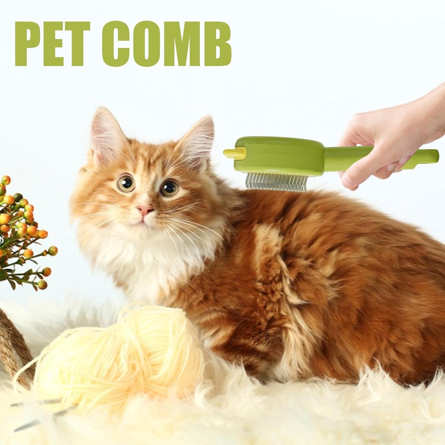 Spazzola per animali domestici – Attrezzo per la cura del pelo per gatti, spazzola autopulente | Pettine per la cura dei di animali domestici, pettine professionale e delicato per capelli di