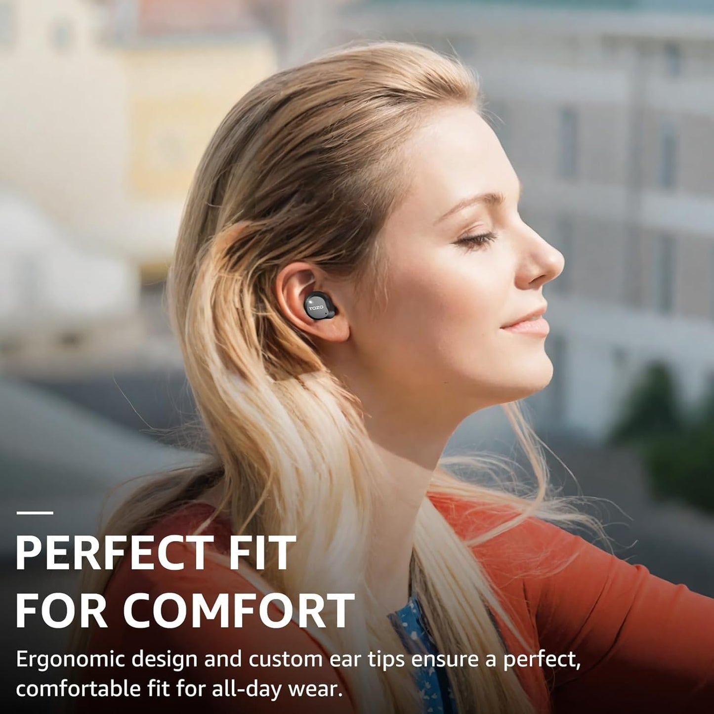 TOZO New Hybrid Active Noise Cancelling Wireless Earbuds, 6 Mics ENC Clear Call, IPX8 Waterproof, in Ear Bluetooth 5.3 Headphones Stereo Bass Heasets 59H Playtime with LED Display 32 EQs via APP