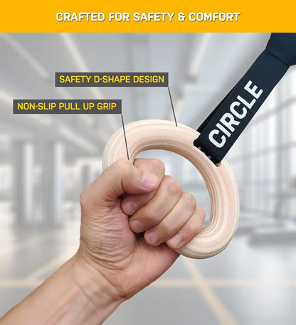 Double Circle Pull Up Handles - Pull Up Grips, LAT Pull Down Gym Handles Design - Quick Attachment to Bars and Barbell Grips - Includes Carry Bag - Suitable for Home Gym and On-The-Go Workouts