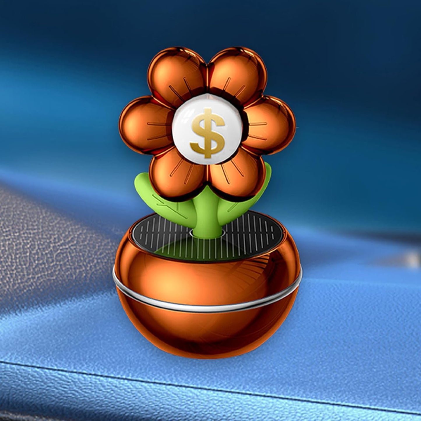 Car Solar Air Freshener, Solar Powered Rotating Car Fragrance Diffuser, Flower Design 360 Degree Rotation Aromatherapy Air Purifier, Ideal for Adults Vehicle Interior