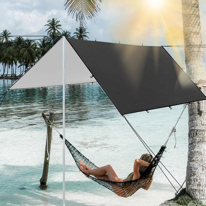 Lightweight Camping Shelter Tarp, Waterproof Outdoor Cover for Tent Ground Sheet, Hiking Travel Survival Gear for Climbing, Picnic, Backpacking Adventures, Black, 1 Set