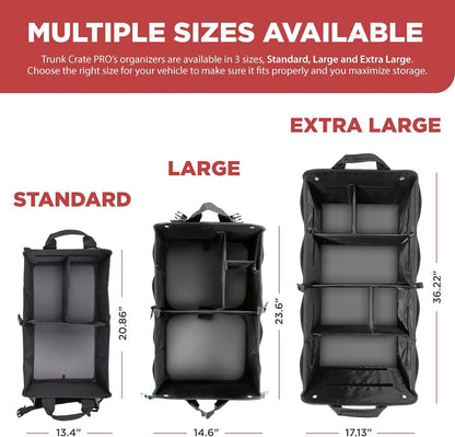 TRUNKCRATEPRO Trunk Organizer For Car, SUV, Car Organizers And Storage. Premium Adjustable Multi Compartments Durable Foldable Gift, Car Accessories W 2 Straps (Regular, Black)