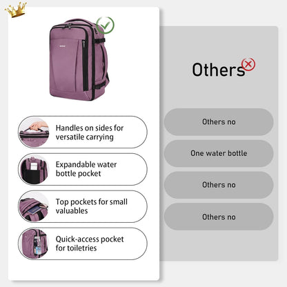 ECOHUB Ryanair Cabin Bag 40x20x25 Underseat Travel Bag 13 Pockets Hand Luggage Backpack Recycled PET Eco Friendly Rucksack for Women & Men Carry on Bag with USB Port, 20L
