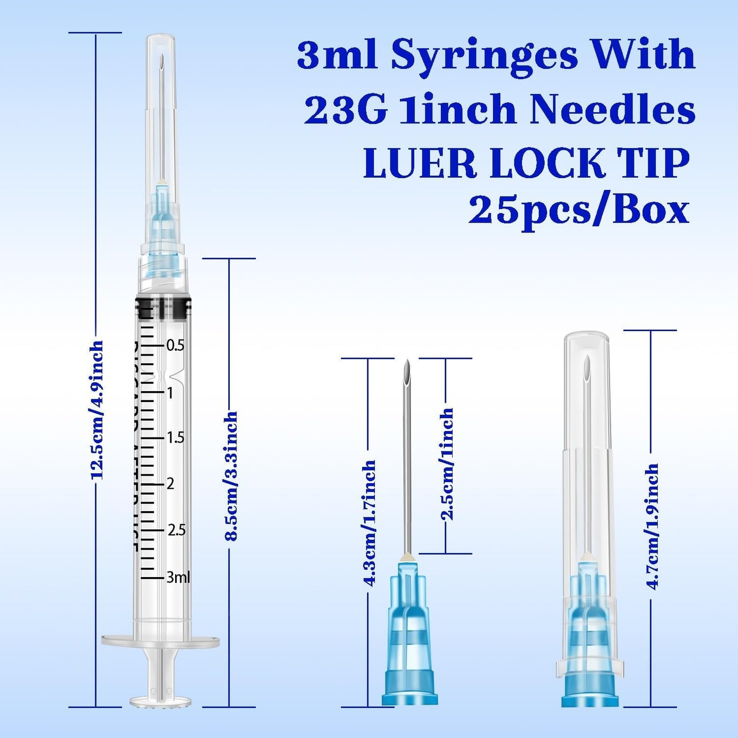 Xuanda 25Pack 3ml with 23g Individual Package Suitable for Industrial, Scientific, Measuring, Watering, Pet Feeding, Glue Applicator