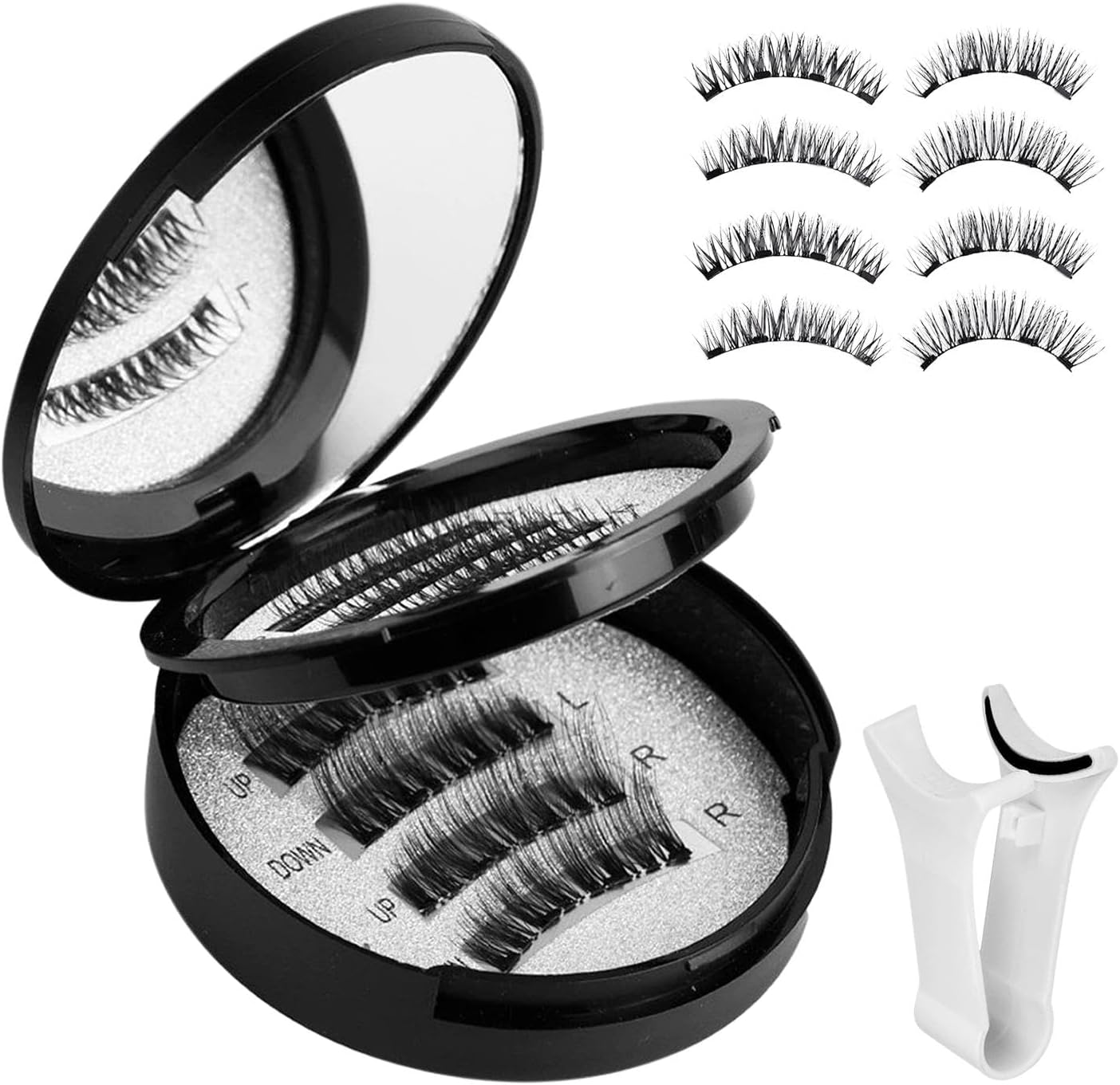 Magnetic Eyelashes - Waterproof 3D EyeLashes with Applicator, 2 Pair Reusable Eye Makeup Accessories, No Glue Eye Lash for Women, Girls