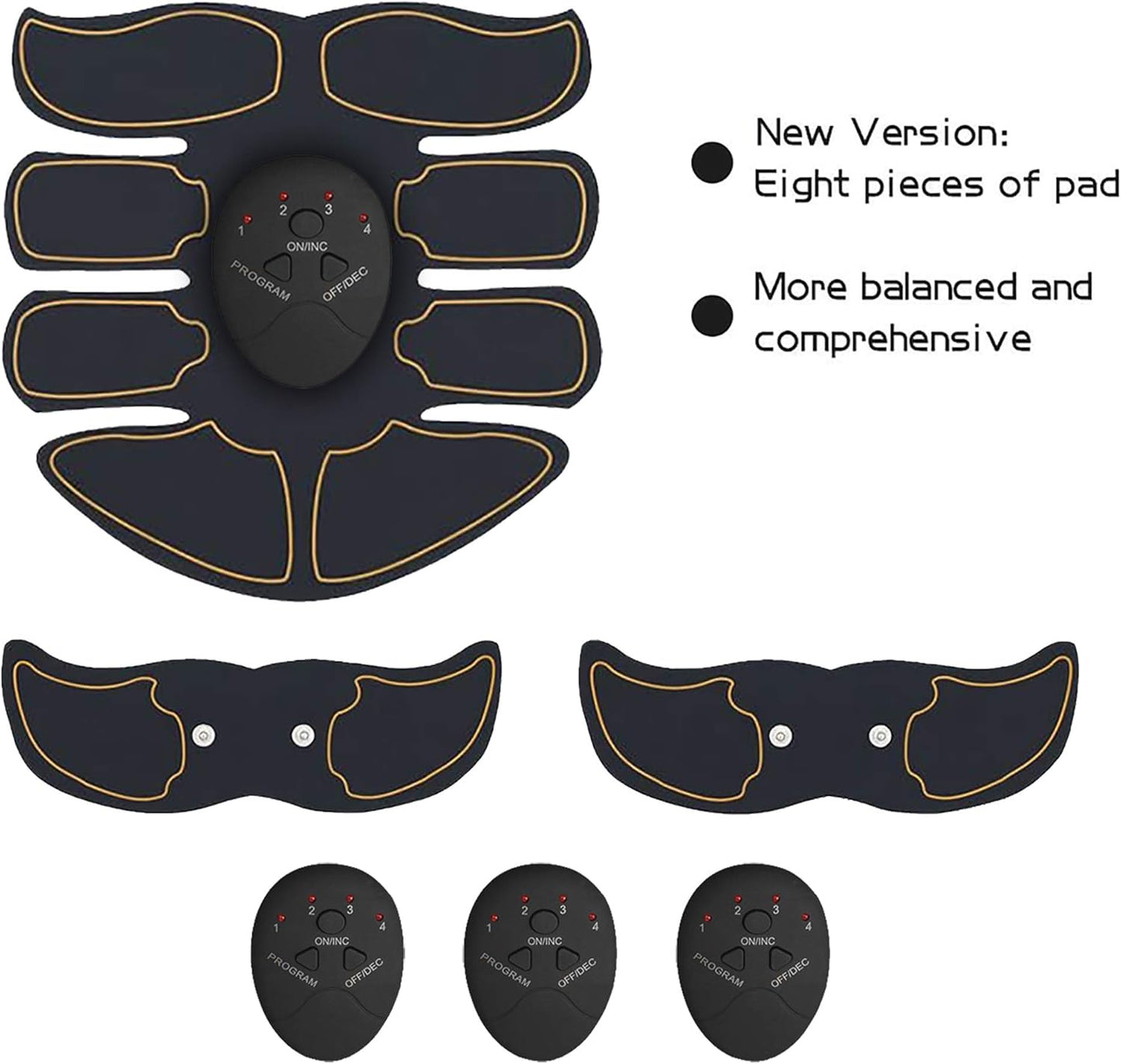 ESERT Muscle Toner Abs Stimulator with 12pcs Free Gel Pads - Portable Muscle Trainer - Ultimate Abs Stimulator for Men Women - Workout Belt Body Training Gear Gym Fitness Equipment - Full Set for Abdomen Waist Arm Leg Training