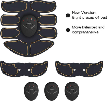 ESERT Muscle Toner Abs Stimulator with 12pcs Free Gel Pads - Portable Muscle Trainer - Ultimate Abs Stimulator for Men Women - Workout Belt Body Training Gear Gym Fitness Equipment - Full Set for Abdomen Waist Arm Leg Training