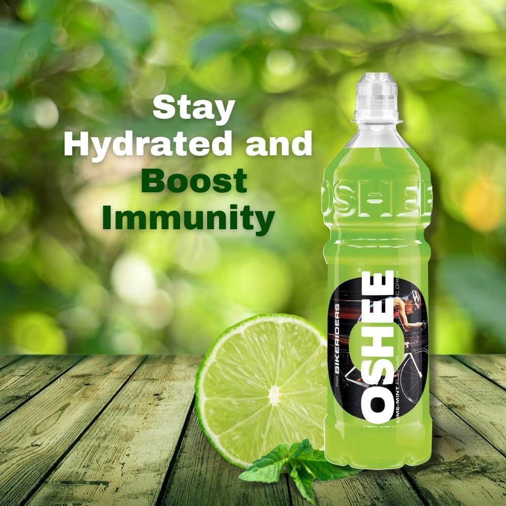 OSHEE LIME isotonic Drink 750ml (Pack of 6) - Addition of vitamins and L-carnitine – Sugar Free – Hydration – Vitamin Drinks