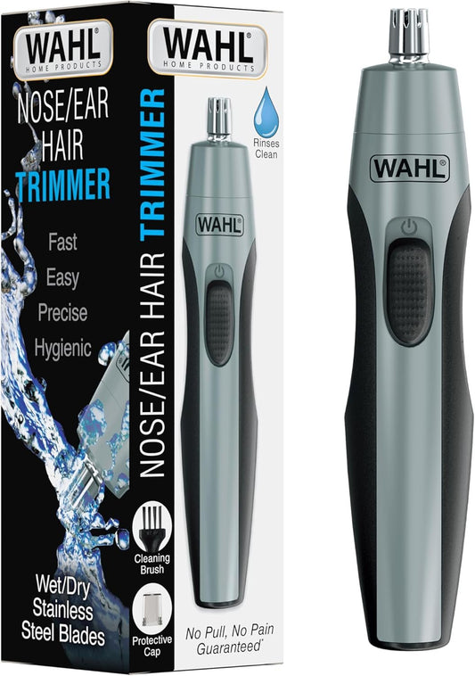 Wahl Clipper Battery Operated, Precision Ear and Nose Hair Trimmer for Men, Hygienic Nose Trimmer with Rinseable Blade for Easy Cleaning, Perfect for Travel – Model 3026462