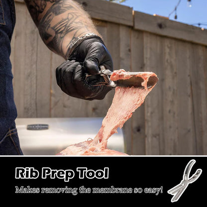 Rib Prep Tool, Rib Membrane Removal Tool, Makes Removing The Membrane So Easy, with Arc Clamp & Non-Slip Grip, Dishwasher Safe Barbecue Accessories (1 Set)