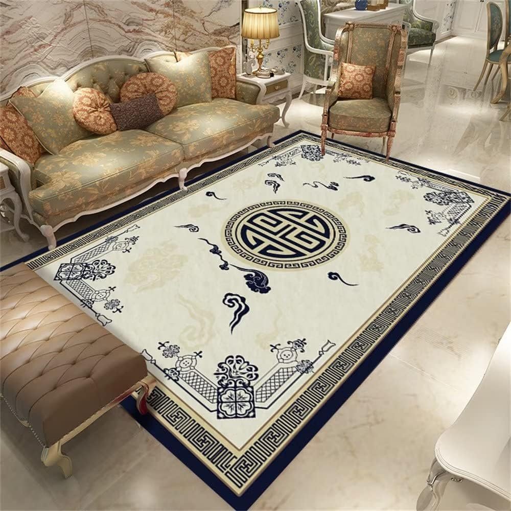 SUNYRDSM Tappeto Palestrina Bambini 130x190cm Tappeto Design Moderno Accessori da ufficio per tappeti stampati Xiangyun blu resistenti e antiscivolo Tappeto Scrivania