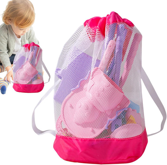 shjxi Kids Beach Toys Set, Travel Sand Play Set Foldable Bucket, Mesh Carry Bag, Includes Shovel, Rake, And Sand Molds, Great Summer Outdoor Game for Boys And Girls at The Beach