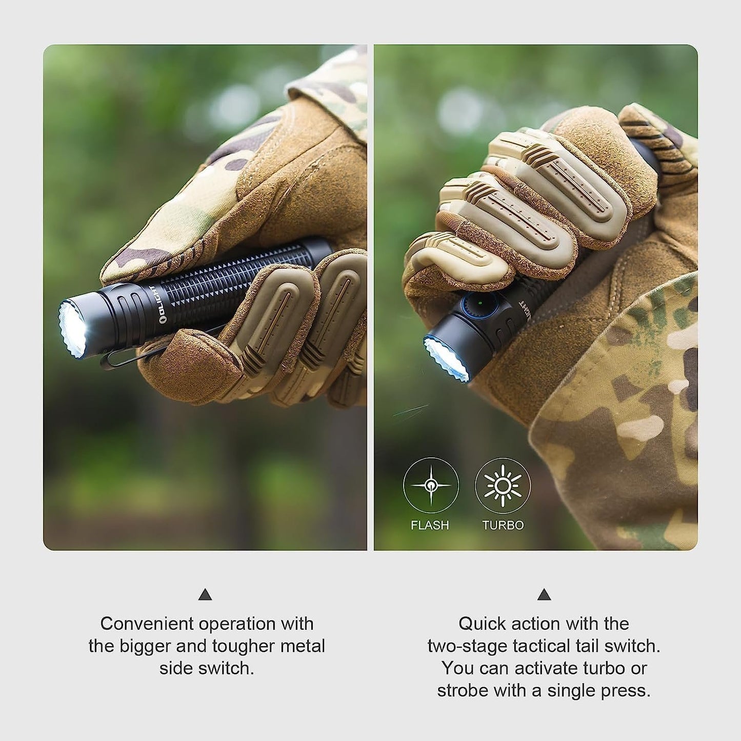 OLIGHT Warrior Mini3 LED Tactical Flashlight, Rechargeable Light with MCC3 Charger, EDC Powerful Flashlights Ideal for Emergency, Security, Hiking - Black
