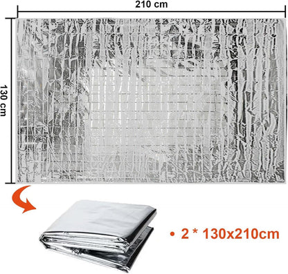 Davonpha Emergency Poncho with Mylar Lined Hood, Reflective, Thickened Double Sided, 90% Heat Retention, Orange, Ultralight Outdoor Survival Blanket for Men, Women, Adults, Camping, Hiking