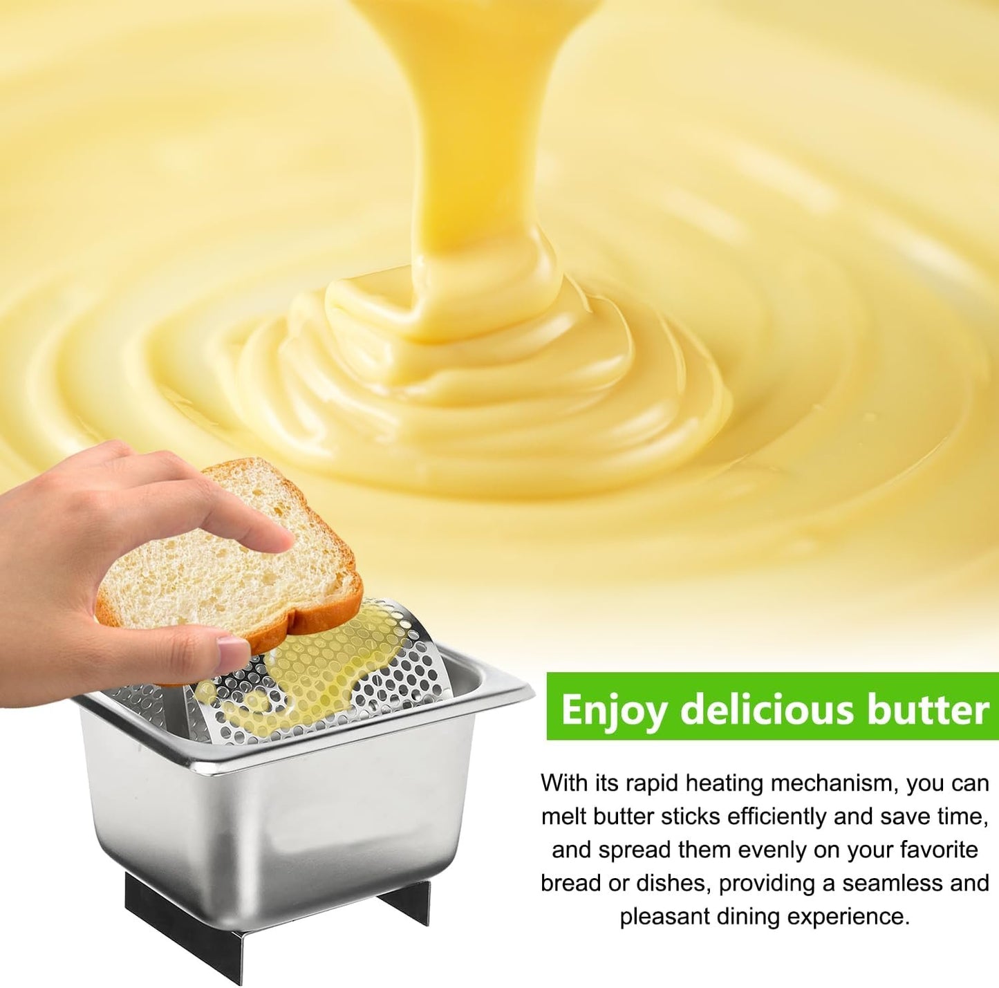 Butter Roller Belt with Stand, Butter Roller Tool, Stainless Steel Rotary Buttering Tool, Kitchen Gadgets for Shop Kitchen Cornbread Steaks